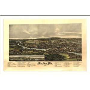  Historic Machias, Maine, c. 1896 (M) Panoramic Map Poster 