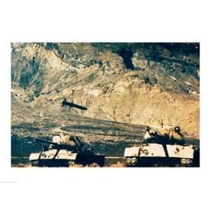  Missile approaching an M47 Tank 24.00 x 18.00 Poster Print 