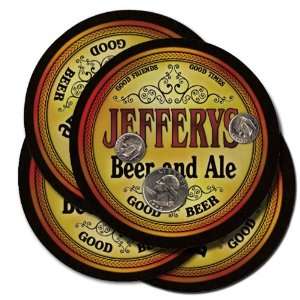  JEFFERYS Family Name Beer & Ale Coasters 