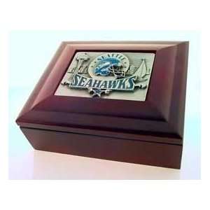 NFL Seattle Seahawks Wood Collectors Box with Logo Sports 