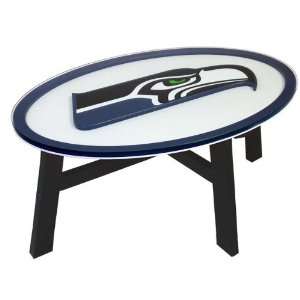 Seattle Seahawks Wood Coffee Table With Glass Cover