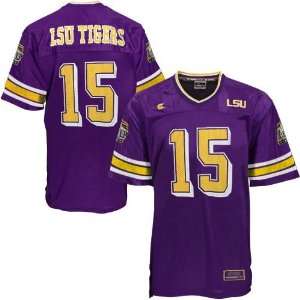  LSU Tigers #15 Purple Toddler Replica Football Jersey 