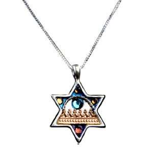  925 Silver Jewish Star of David Necklace and Pendant 