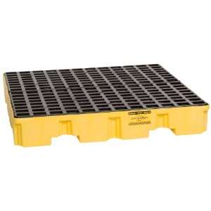 Eagle 1645 Yellow and Black Polyethylene 4 Drum Low Profile Spill 