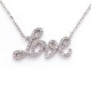  Sterling Silver Diamond LOVE Necklace CoolStyles Jewelry