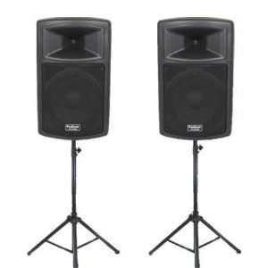   1200 Watt Speakers and Stands DJ Set PP1203ASET1 Musical Instruments