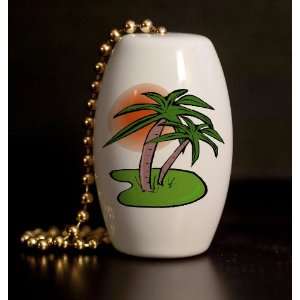  Tropical Little Island Porcelain Fan / Light Pull