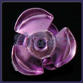 100pc Vintage Purple Rose Flower Aluminum Bead Gorgeous  