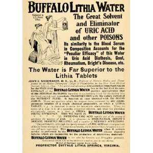  1902 Ad Buffalo Lithia Water Virginia John Shoemaker 