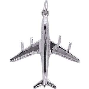  Rembrandt Charms 747 Jumbo Jet Charm, Sterling Silver 
