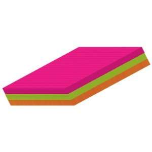   ,Mixed Neon Colors, Line ruled, 4x6 Inches, 3/pack