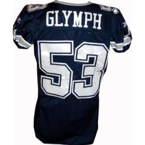  Junior Glymph #53 Cowboys Game Issued Navy Jersey (Size 48 