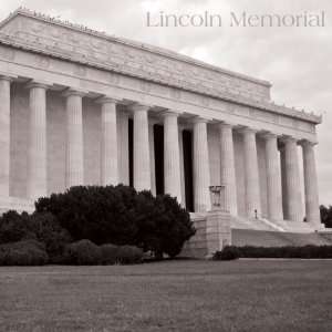  B&W Lincoln Memorial 12 x 12 Paper