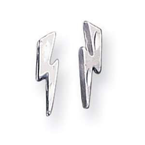  Sterling Silver Lightning Bolt Post Earrings Jewelry