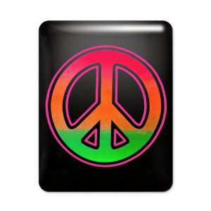  iPad Case Black Neon Peace Symbol 