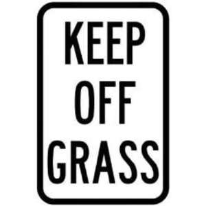 BRADY 115244 Traffic Sign, 18x12, Keep Off Grass  