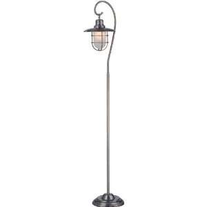 Lanterna Collection 1 Light 59 Antique Brass Floor Lamp with Frosted 