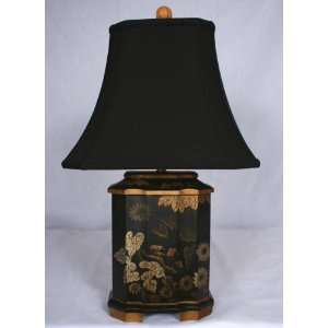 Black Lacquered Asian Inspired Table Lamp