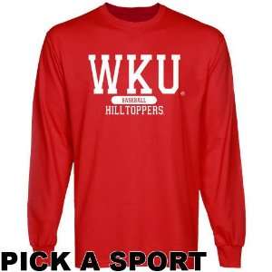 Western Kentucky Hilltoppers Custom Sport Long Sleeve T shirt   Red 