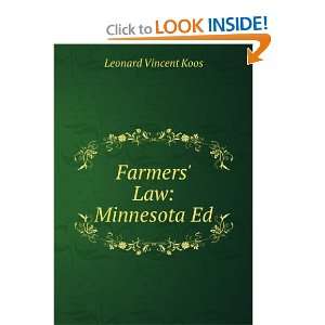  Farmers Law Minnesota Ed Leonard Vincent Koos Books