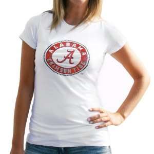 Alabama Crimson Tide Ladies White Krista Premium T shirt  