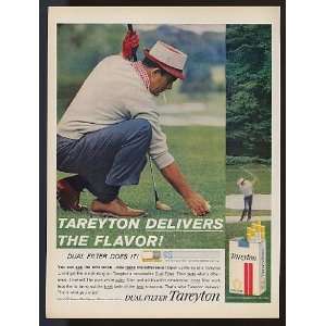  1961 Tareyton Cigarette Golfer Print Ad (10652)