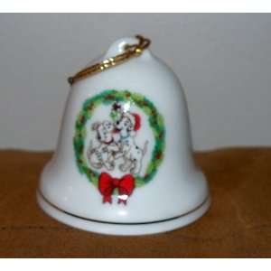 Disney Grolier Porcelain 101 Dalmatians Bell Ornament NEW