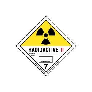  Radioactive II Label, Worded, Vinyl, Pack of 25 Office 