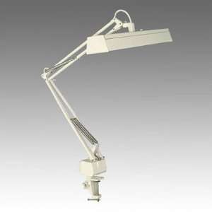   645 WHT Double Tube Fluorescent Swing Arm Task Lamp Kit in White Baby
