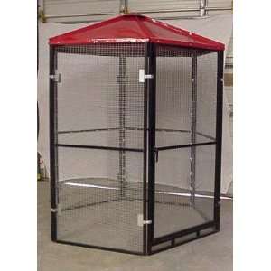  Powder Coated Six Foot Diameter Outdoor Aviary one inch by one 