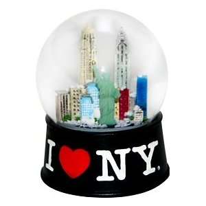New York Snow Globe   65MM I Love New York Black, New York Snow Globes 
