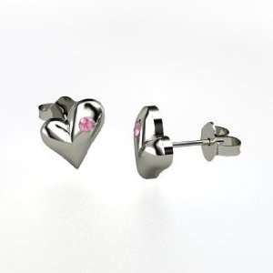   Earrings, Sterling Silver Stud Earrings with Pink Tourmaline Jewelry