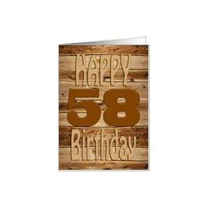    58th Birthday, Carved wood for a handyman Card Toys & Games
