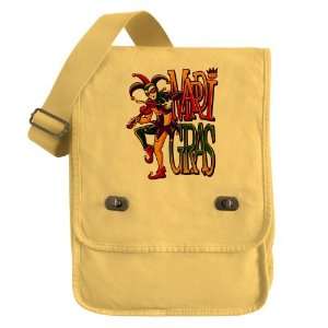   Field Bag Yellow Mardi Gras Joker with Fiddle 