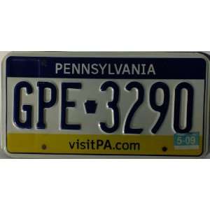   vistPA Blue and Yellow License Plate 