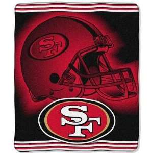  San Francisco 49ers Royal Plush Raschel NFL Blanket (Tattoo 