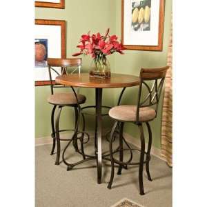  Cafe Hamilton 3 Piece Pub Dining Set in Matte Pewter and 