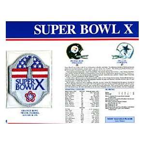  Super Bowl 10 Patch and Game Details Card Sports 
