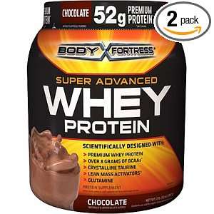Body Fortress Whey Protein Powder, Chocolate, 32 Ounces (Pack of 2)