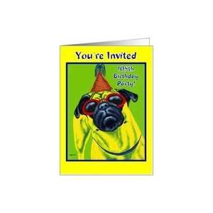   and Fifth Birthday Party Invitation   Pug Dog Card Toys & Games