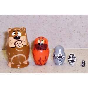  Dogs * Russian nesting doll mini * 5pc / 1.5in * mn.v.5.dog 