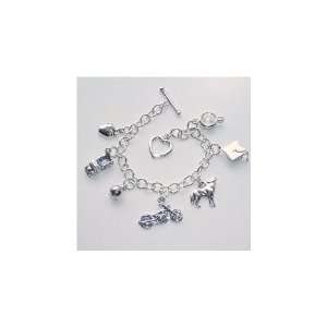 Twilight Inspired Sterling Silver Bracelet with Seven Charms, 7IN