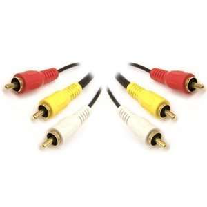  Three RCA Coaxial Composite TV Audio Video Cable, 50 Ft 