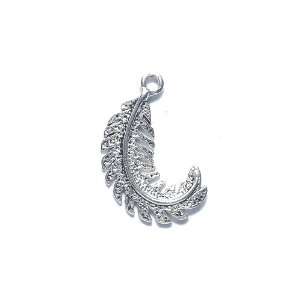  Shipwreck Beads Zinc Alloy Ostrich Plume Feather Charm, 18 