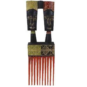  Ashanti Two headed Wooden Comb   Handcrafted in Ghana 