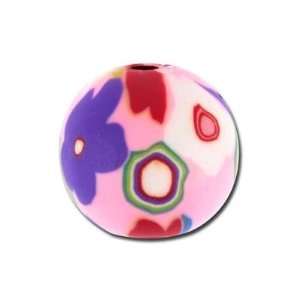   with Multi Colored Flowers Round Clay Beads Arts, Crafts & Sewing