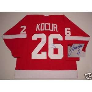  Joe Kocur Signed Detroit Red Wings Jersey Proof Coa 