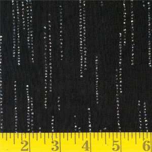  48 Wide Slinky Glitter Rain Black/Silver Fabric By The 