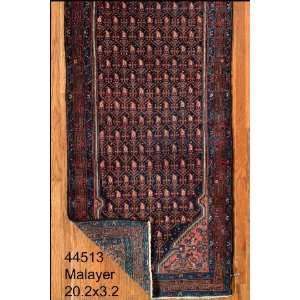  3x20 Hand Knotted Malayer Persian Rug   32x202