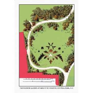 Flower Garden at Mount St. Vincent, Central Park, N.Y. 20X30 Paper 
